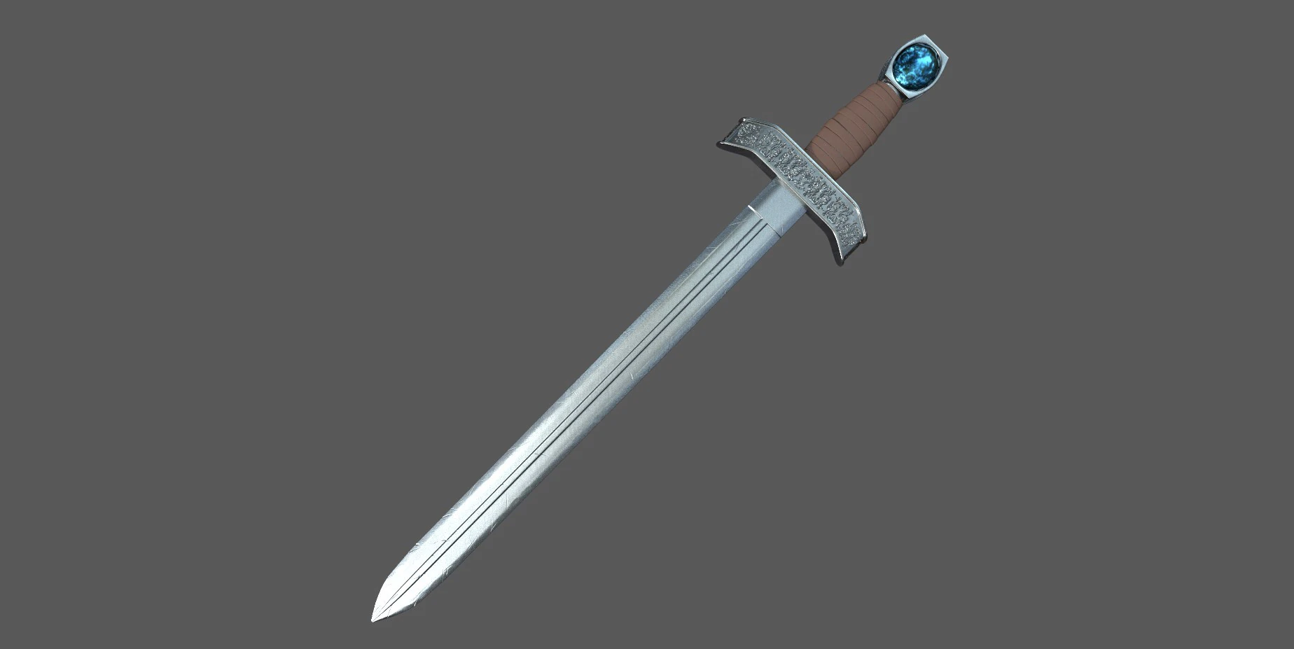 Medieval Sword 3D Print Model .c4d .max .obj .3ds .fbx .stl .blend 
