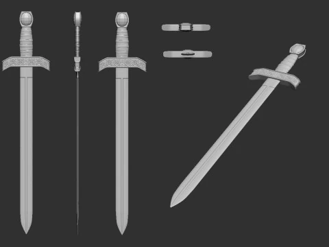 Medieval Sword 3D Print Model