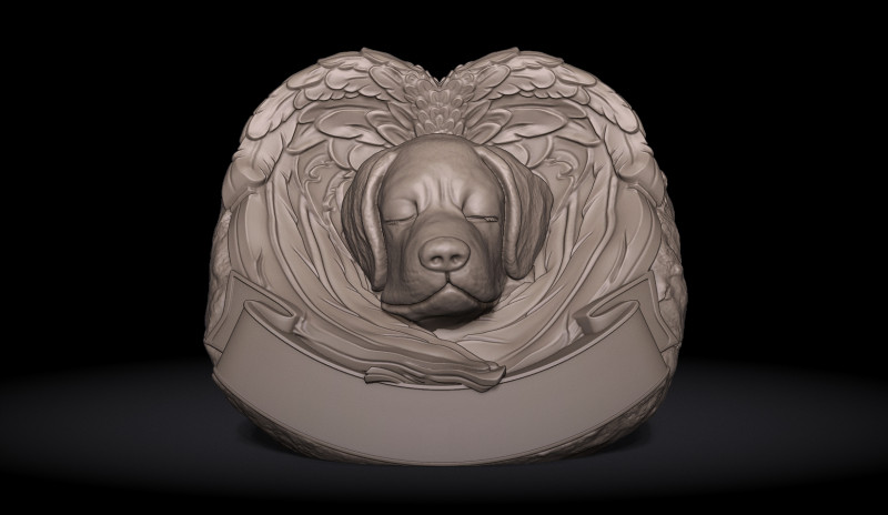 Dog Monument 3D Print Model .c4d .max .obj .3ds .fbx .stl .blend 