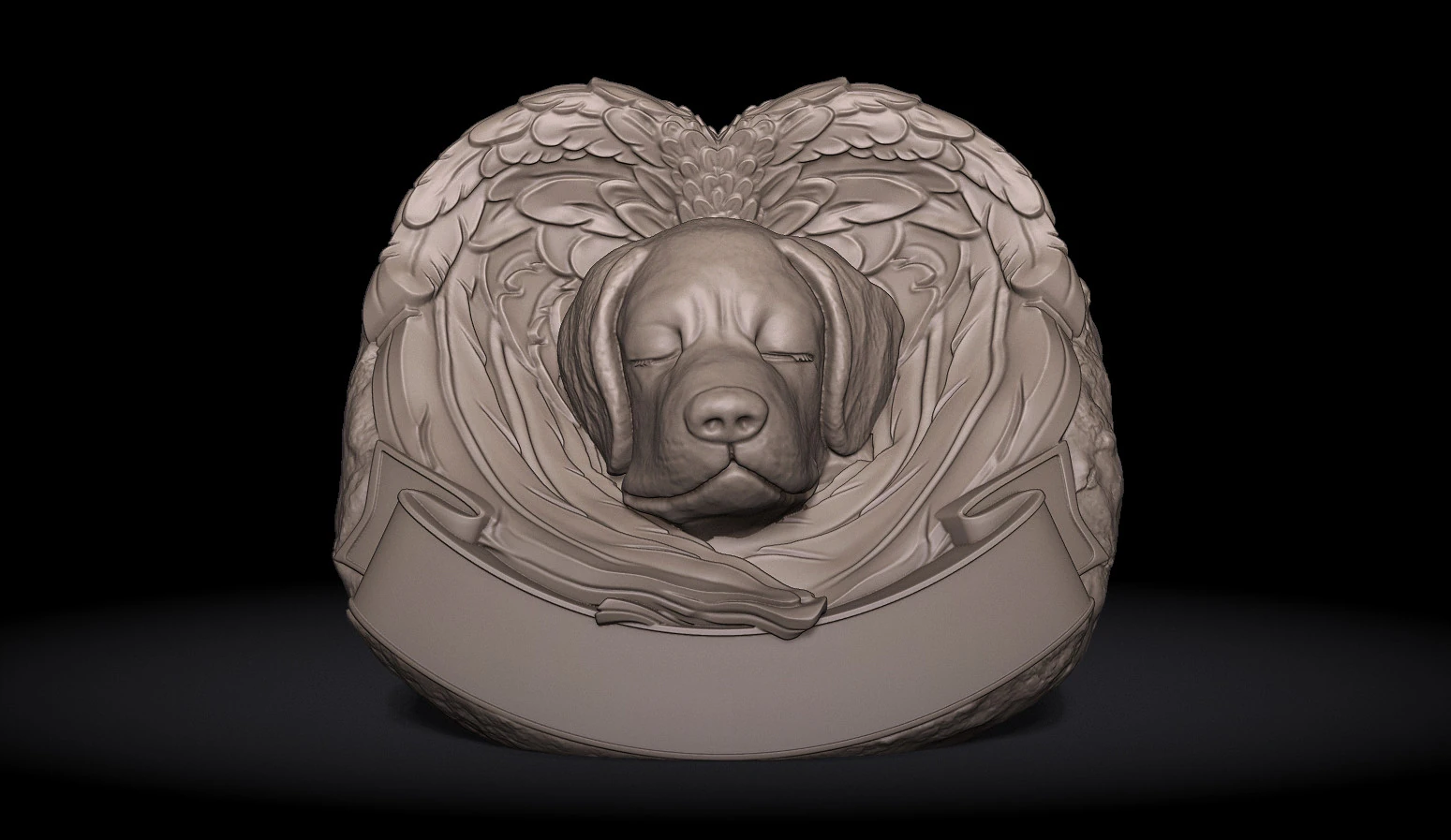 Dog Monument 3D Print Model .c4d .max .obj .3ds .fbx .stl .blend 