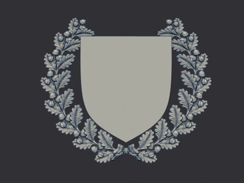 Kranz und Schild 3D Druckmodell