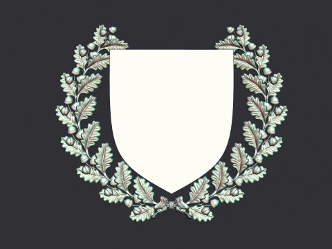 Wreath and Shield 3D Print Model