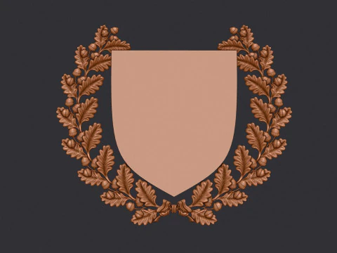 Wreath and Shield 3D Print Model