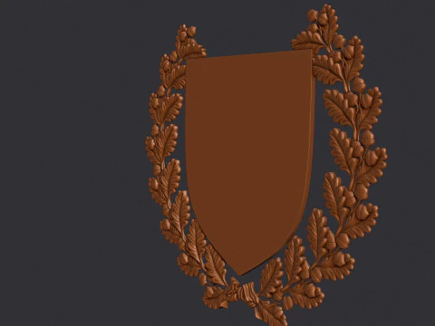 Wreath and Shield 3D Print Model