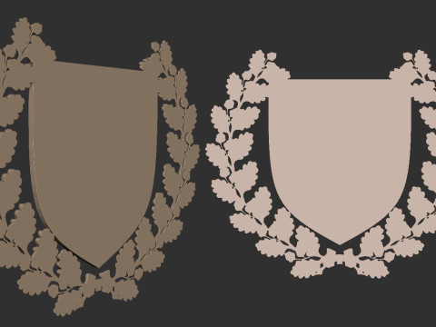 Wreath and Shield 3Dプリントモデル