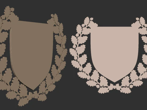 Wreath and Shield 3D Print Model