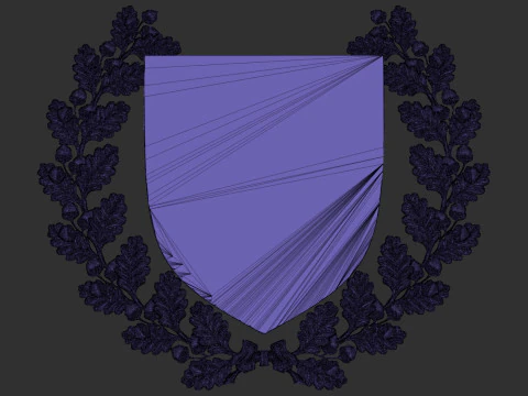 Wreath and Shield 3D Print Model