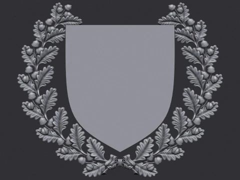 Wreath and Shield 3D Print Model