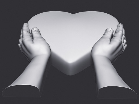 Heart Shaped Tombstone Model Cetak 3D