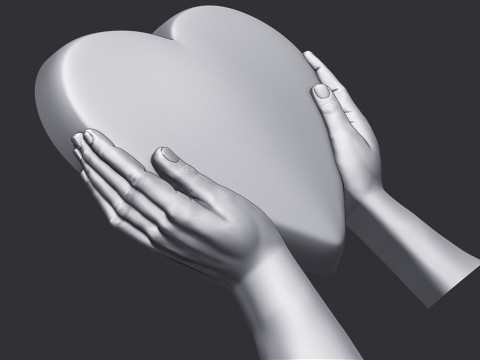 Heart Shaped Tombstone Model Cetak 3D