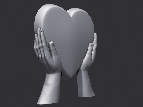 Heart Shaped Tombstone Model Cetak 3D