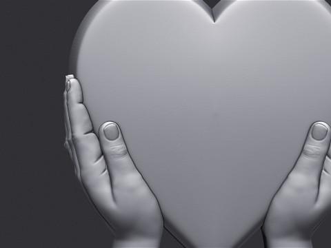 Heart Shaped Tombstone Model Cetak 3D