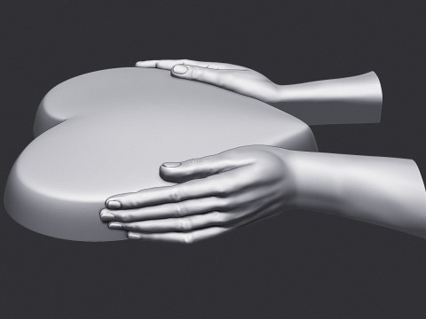 Heart Shaped Tombstone Model Cetak 3D