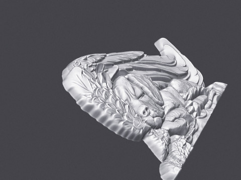 Sleeping Doggie Angel Bas Relief 3D Baskı Modeli