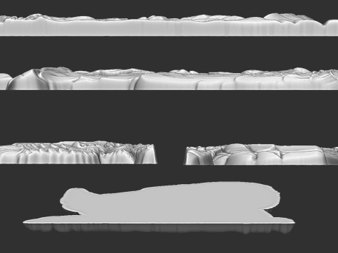 Sleeping Doggie Angel Bas Relief 3D Baskı Modeli