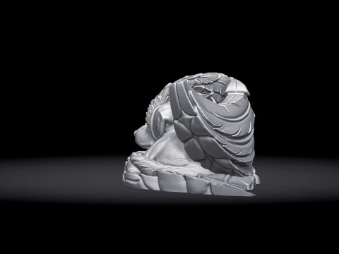 Sleeping Doggie Angel Statue 3D Print Model