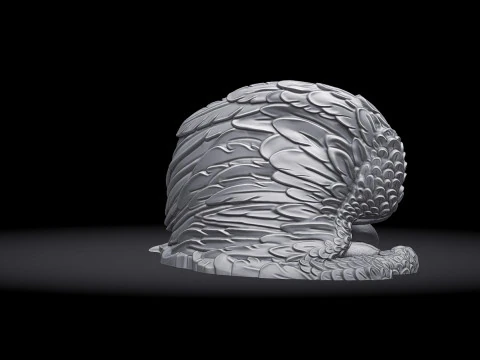 Sleeping Doggie Angel Statue 3D Print Model