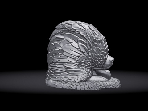 Sleeping Doggie Angel Statue Modelo de Impressão 3D