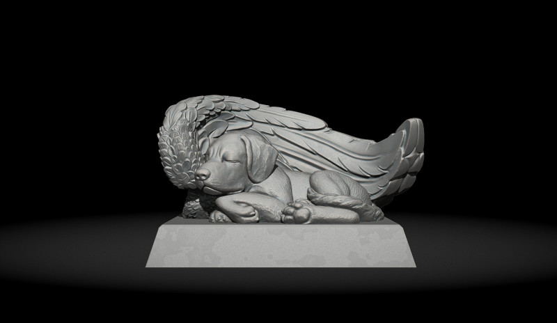 Sleeping Doggie Angel 3D Print Model .c4d .max .obj .3ds .fbx .stl .blend 