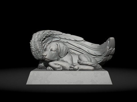 Sleeping Doggie Angel Modèles 3D en vedette