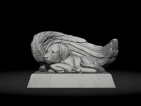 Спящий песик-ангелочек 3D Принт Модель