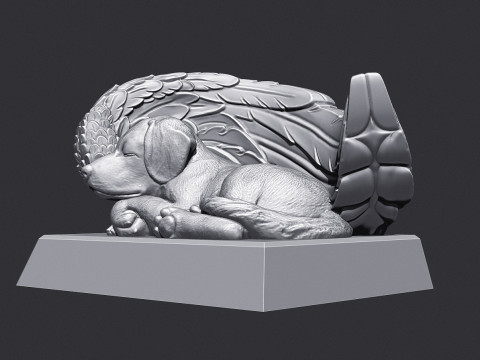 Sleeping Doggie Angel 3D Print Model