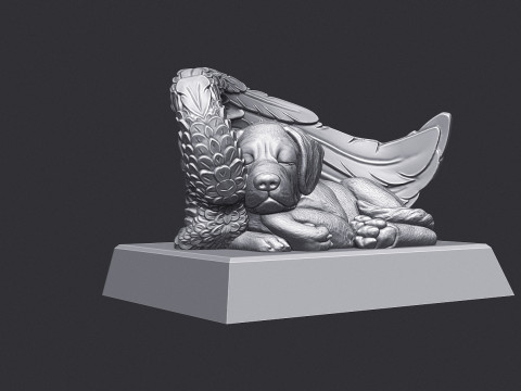 Sleeping Doggie Angel 3D Print Model
