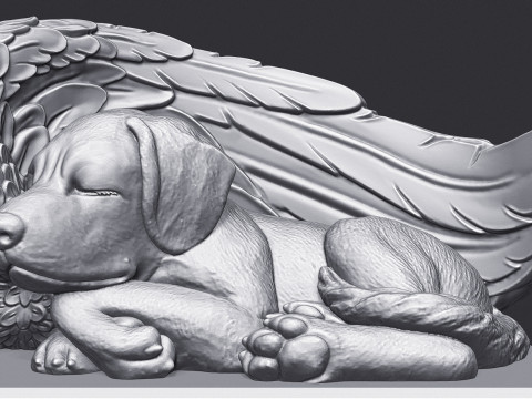 Sleeping Doggie Angel 3D Print Model