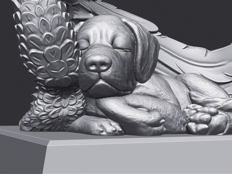 Sleeping Doggie Angel 3D Print Model
