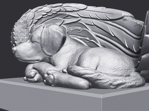 Sleeping Doggie Angel 3D Print Model
