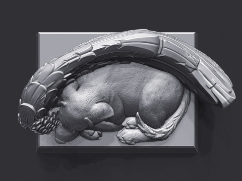 Sleeping Doggie Angel 3D Print Model