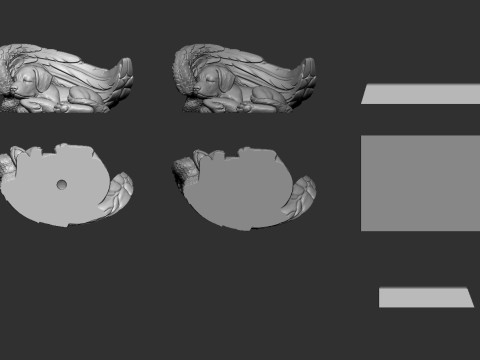 Sleeping Doggie Angel 3D Print Model