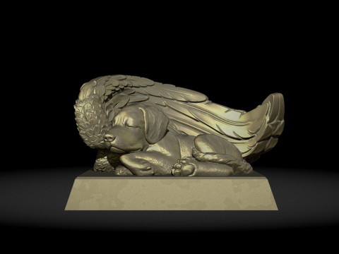 Sleeping Doggie Angel 3D Print Model