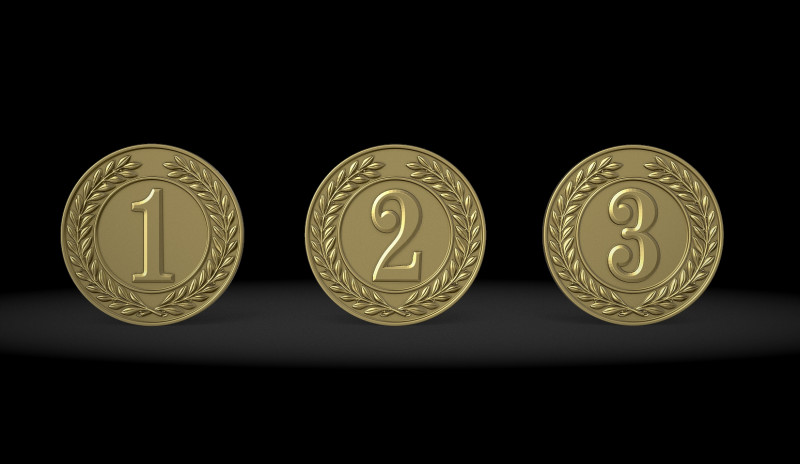 Award Medal 1st-2nd-3rd 3D Print Model .c4d .max .obj .3ds .fbx .stl .blend