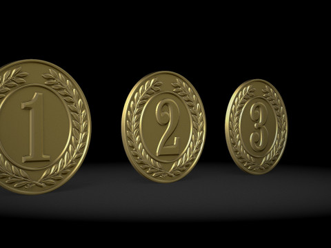 Award Medal 1st-2nd-3rd 3D Print Model
