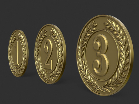 Award Medal 1st-2nd-3rd 3D Print Model