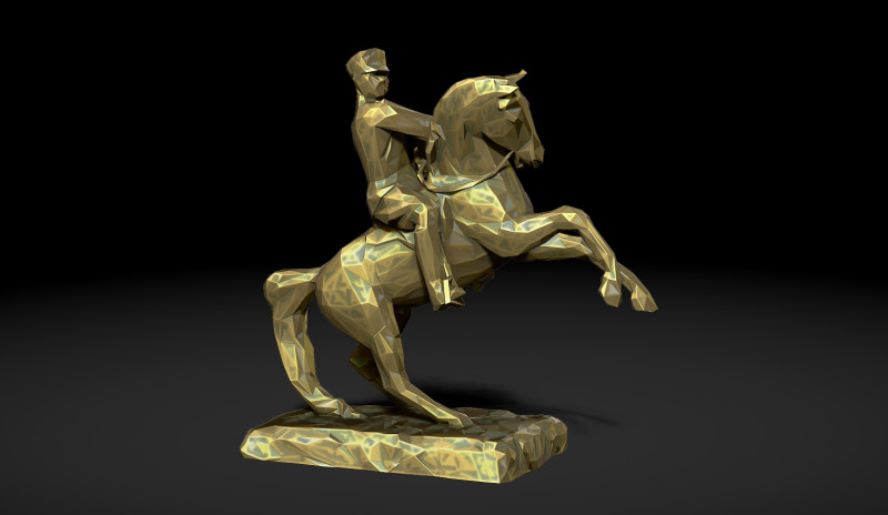 Gazi Mustafa Kemal Ataturk Triangulated Stylized 3D 3D Druckmodell .c4d .max .obj .3ds .fbx .stl .blend 