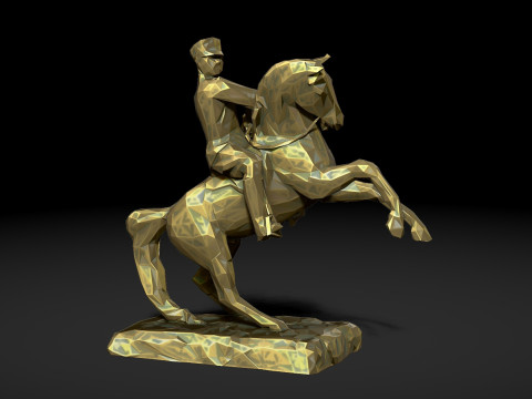 Gazi Mustafa Kemal Ataturk Triangulated Stylized 3D 3D Druckmodell