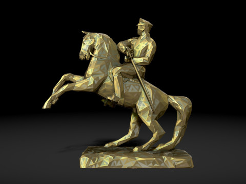 Gazi Mustafa Kemal Ataturk Triangulated Stylized 3D 3D Druckmodell