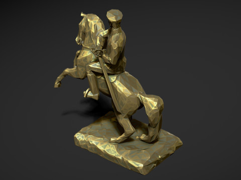 Gazi Mustafa Kemal Ataturk Triangulated Stylized 3D 3D Druckmodell