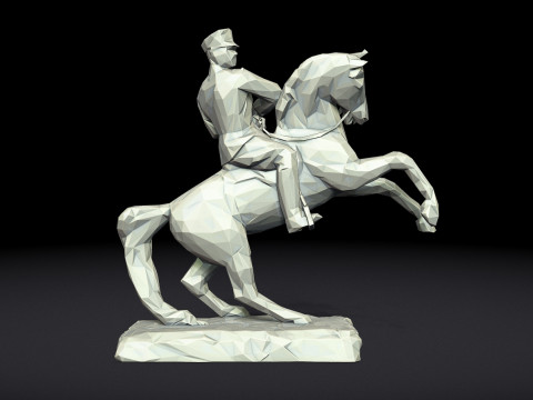 Gazi Mustafa Kemal Ataturk Triangulated Stylized 3D 3D Druckmodell