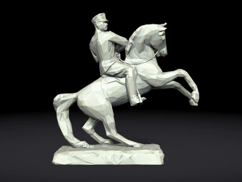 Gazi Mustafa Kemal Ataturk Triangulated Stylized 3D 3D Print Model