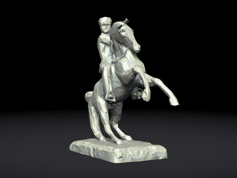 Gazi Mustafa Kemal Ataturk Triangulated Stylized 3D 3D Print Model