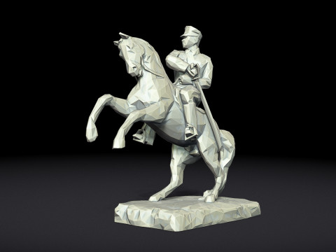 Gazi Mustafa Kemal Ataturk Triangulated Stylized 3D 3D Druckmodell