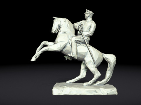Gazi Mustafa Kemal Ataturk Triangulated Stylized 3D 3D Druckmodell