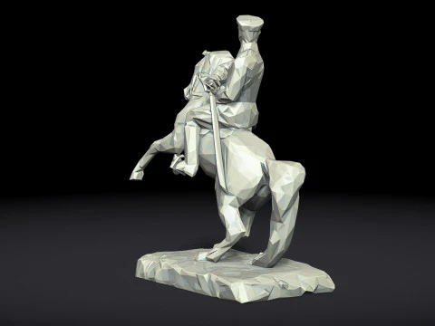 Gazi Mustafa Kemal Ataturk Triangulated Stylized 3D 3D Print Model