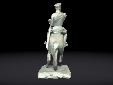 Gazi Mustafa Kemal Ataturk Triangulated Stylized 3D 3D Druckmodell