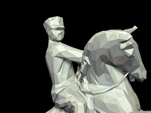 Gazi Mustafa Kemal Ataturk Triangulated Stylized 3D 3D Druckmodell