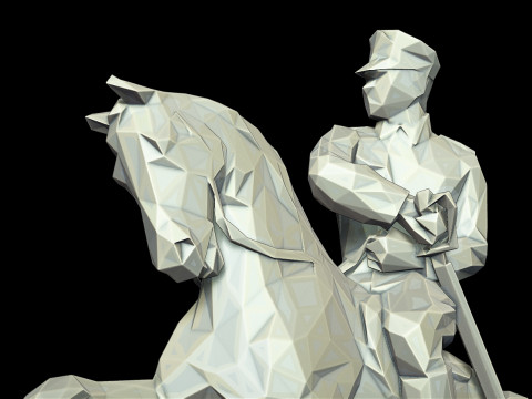 Gazi Mustafa Kemal Ataturk Triangulated Stylized 3D 3D Druckmodell