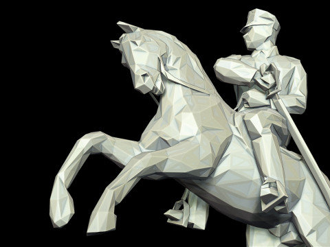 Gazi Mustafa Kemal Ataturk Triangulated Stylized 3D 3D Druckmodell